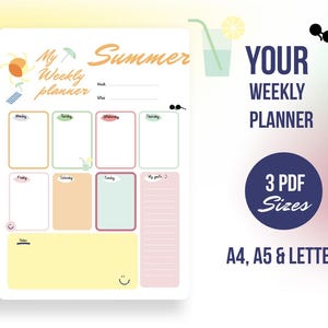 Seu planejador semanal inspirado no verão