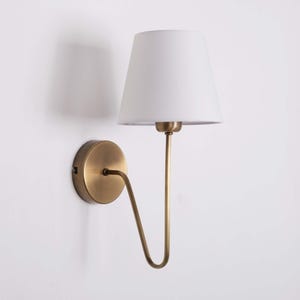 Wall Sconce with Lampshade, Modern Wall Light Fixture, Farmhouse Sconce, Vintage Brass Wall Light, Classic Sconce, Minimalist Wall Lamp