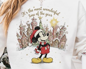 Mickey Mouse Christmas Sweatshirt, Disneyworld Xmas Crewneck Sweater