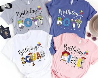 Spersonalizowana koszulka urodzinowa Toy Story, pasująca do całej rodziny Disney