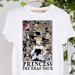 Camiseta de la gira Princess Eras, camiseta de Disney de Cenicienta, Ariel, Bella, Rapunzel, Elsa, Pocahontas, Blancanieves, camiseta de princesas Disney de inspiración retro.
