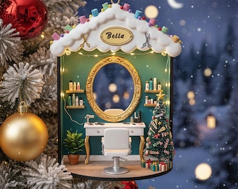 Personalized Hair Stylist Christmas Ornament, Salon Decor