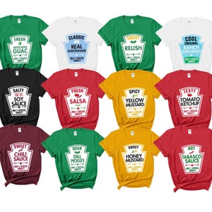 Condiment Costume T-Shirt, Ketchup, Mustard, Halloween Group Tee