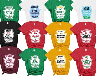 Condiment Costume T-Shirt, Ketchup, Mustard, Halloween Group Tee