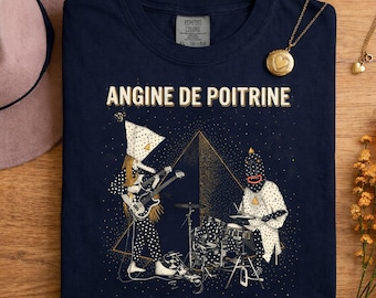Camisa de banda Angine de Poitrine, camiseta de rock gótico oscuro, estilo punk vintage