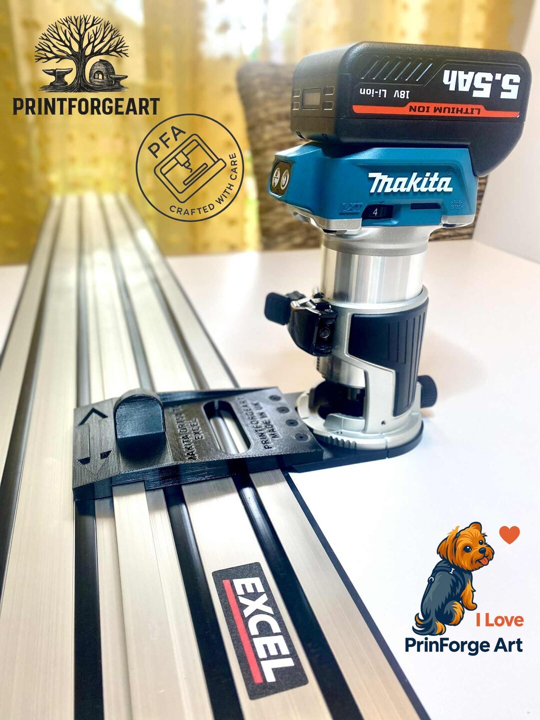 Makita Router Track Guide Base & Rail Adaptor – Fits DRT50, RT001G, RT0700 18V – MMRB, UK Made - View #2