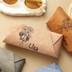personalized leather glasses case, customized name soft glasses case, comfort touch, sunglass case, reading glasses frame, bridesmaid gift