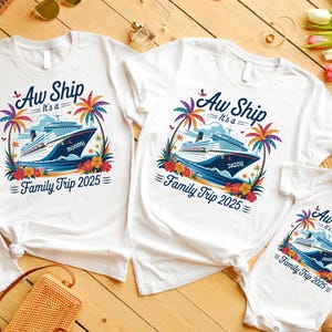Custom Aw Ship It&#39;s A Family Trip Shirt, Family Cruise Trip Shirt, Family Matching Cruise Shirt, Cruise Squad Shirt,Family Cruise Tees