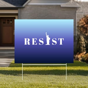 Resist Yard Sign, Anti-Trump Lawn Sign, Pro Women&#39;s Rights, Resist Hate Sign, Resist Racism, Resist Fascism Yard Sign with H-Stake