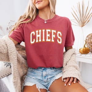 Comfort Colors® Kansas City Football Shirt, KC Football Game Day Tee, Chiefs Retro Shirt, Gift for Chiefs Fan image 1