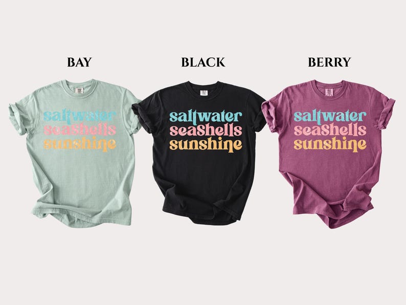 Comfort Colors® Saltwater Seashells Sunshine Shirt, Beach Vibes Shirt, Summer Shirt, Vacation Mode Shirt, Holiday Shirt, Summer Vibes Shirt bild 5