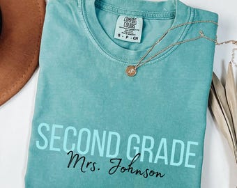 Comfort Colors® Custom Second Grade Teacher Shirt,Personalized Second Grade Shirt,Gift For Teacher,2nd Grade Teacher Team Shirt,Teacher Gift