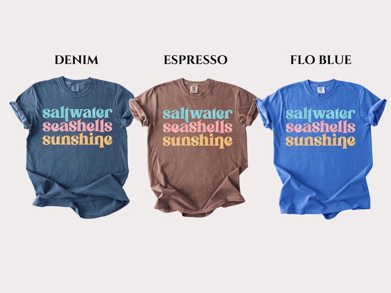 Comfort Colors® Saltwater Seashells Sunshine Shirt, Beach Vibes Shirt, Summer Shirt, Vacation Mode Shirt, Holiday Shirt, Summer Vibes Shirt bild 8