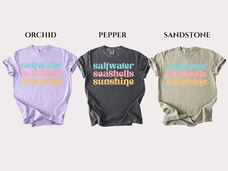Comfort Colors® Saltwater Seashells Sunshine Shirt, Beach Vibes Shirt, Summer Shirt, Vacation Mode Shirt, Holiday Shirt, Summer Vibes Shirt bild 11