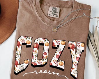 Comfort Colors Cozy Season Shirt, Floral Autumn Tee