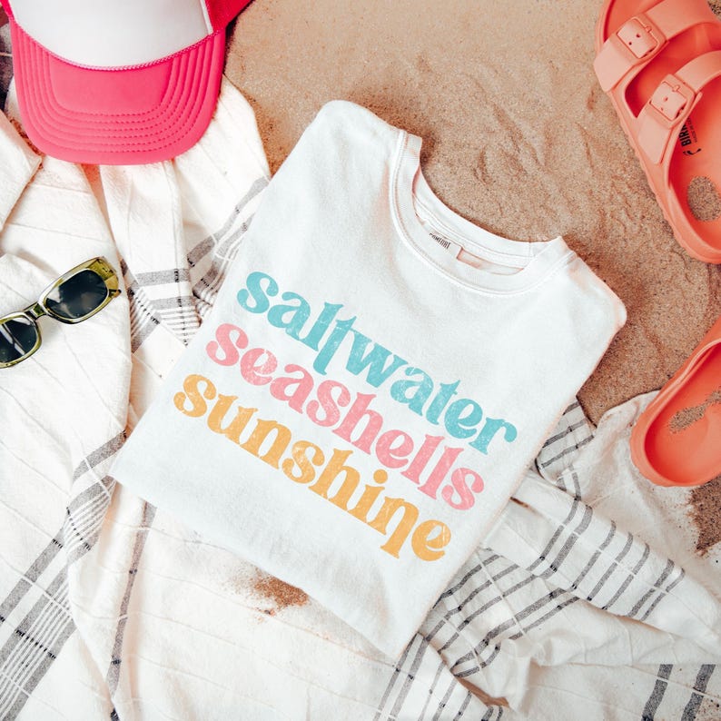 Comfort Colors® Saltwater Seashells Sunshine Shirt, Beach Vibes Shirt, Summer Shirt, Vacation Mode Shirt, Holiday Shirt, Summer Vibes Shirt bild 2