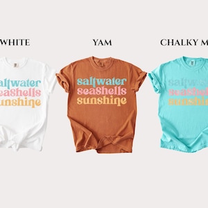Comfort Colors® Saltwater Seashells Sunshine Shirt, Beach Vibes Shirt, Summer Shirt, Vacation Mode Shirt, Holiday Shirt, Summer Vibes Shirt bild 4