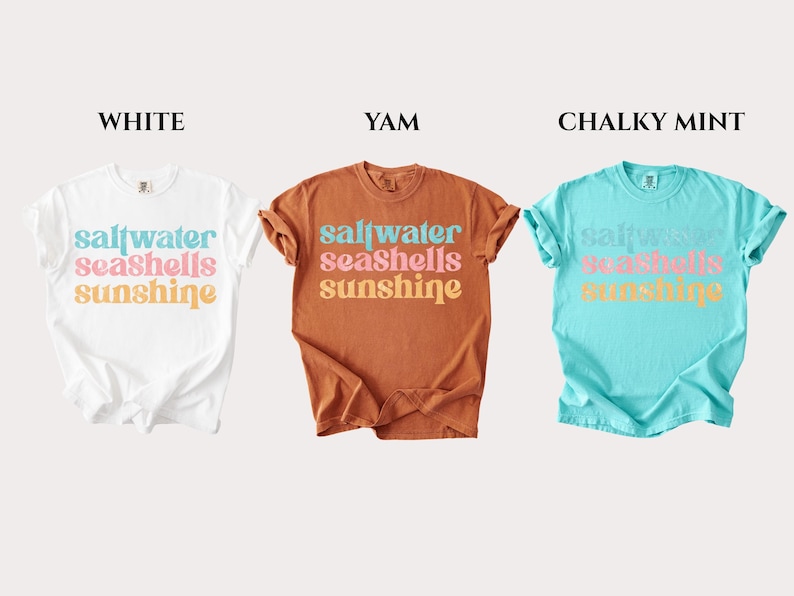 Comfort Colors® Saltwater Seashells Sunshine Shirt, Beach Vibes Shirt, Summer Shirt, Vacation Mode Shirt, Holiday Shirt, Summer Vibes Shirt bild 4
