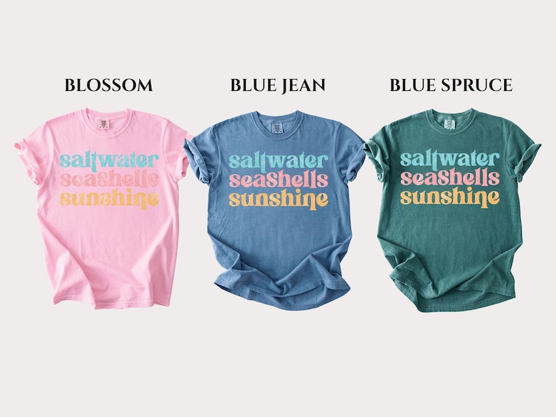 Comfort Colors® Saltwater Seashells Sunshine Shirt, Beach Vibes Shirt, Summer Shirt, Vacation Mode Shirt, Holiday Shirt, Summer Vibes Shirt bild 6