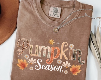 Comfort Colors Pumpkin Season T-Shirt, Retro Autumn Fall Shirt