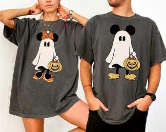 Comfort Colors Retro Mickey Minnie Ghost Halloween Shirt