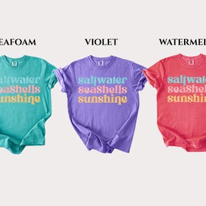 Comfort Colors® Saltwater Seashells Sunshine Shirt, Beach Vibes Shirt, Summer Shirt, Vacation Mode Shirt, Holiday Shirt, Summer Vibes Shirt bild 3