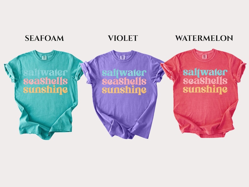 Comfort Colors® Saltwater Seashells Sunshine Shirt, Beach Vibes Shirt, Summer Shirt, Vacation Mode Shirt, Holiday Shirt, Summer Vibes Shirt bild 3