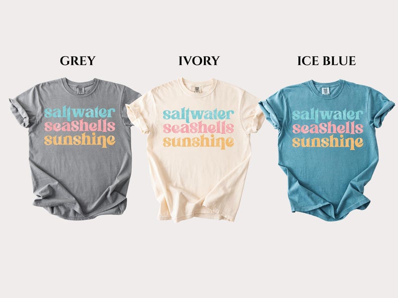 Comfort Colors® Saltwater Seashells Sunshine Shirt, Beach Vibes Shirt, Summer Shirt, Vacation Mode Shirt, Holiday Shirt, Summer Vibes Shirt bild 9