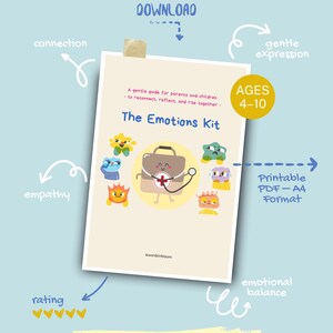 The Emotions Kit – 12 afdrukbare activiteiten en dagboekpagina's voor kinderen | Gevoelswiel + kaarten + zachte spellen | A4-pdf-bestand