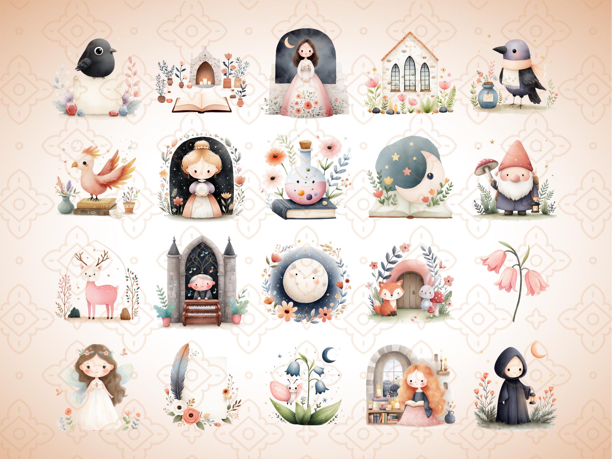 Fairy Tale Clipart Bundle | Storybook Kingdom PNG | Cute Fantasy ...