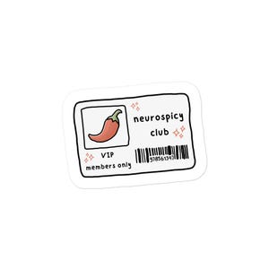 Neurospicy clubsticker - geestelijke gezondheid, neurodivergent, autisme en ADHD