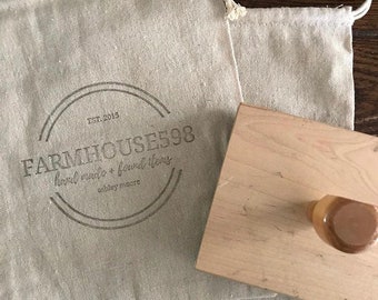 CLOSING SALE 3 x 2 inches Custom Fabric Bag Stamp: logo stamp
