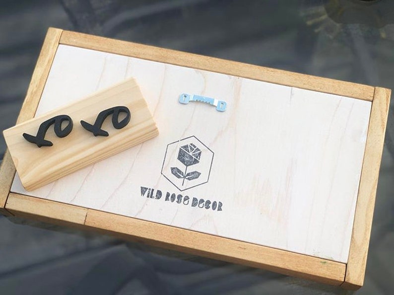 SHIPS APRIL 2021 3 x 1 or x 2 x 2 inches Custom Product Stamp logo stamp