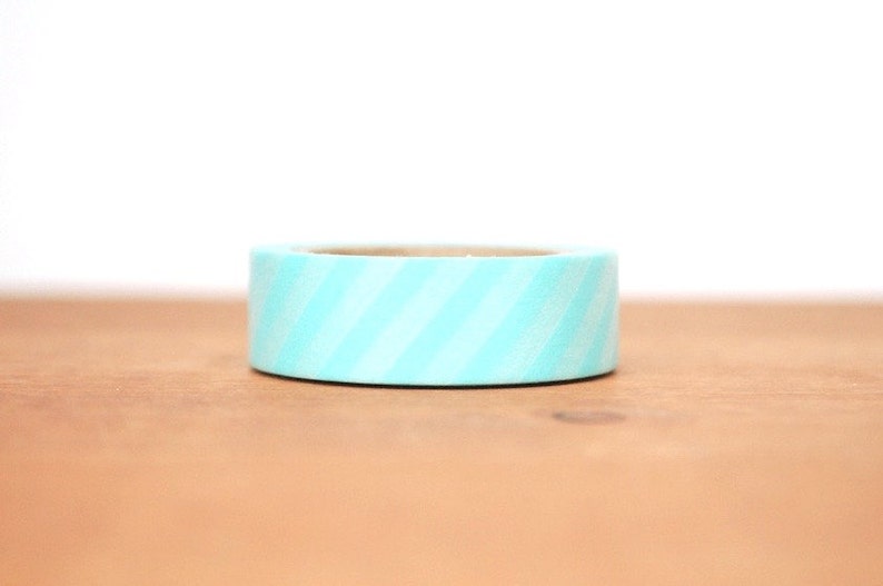 turquoise blue and white stripes SALE 60/% OFF WAS 5.00 washi tape