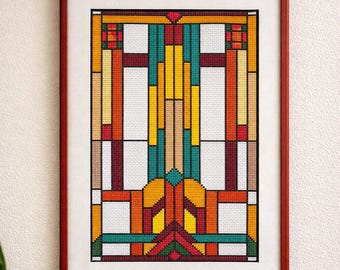 Frank Lloyd Wright Cross Stitch Pattern (23), Modernistic Collection, PDF pattern