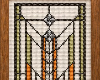 Frank Lloyd Wright Cross Stitch Pattern (10), Modernistic Collection, PDF pattern