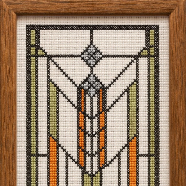 Frank Lloyd Wright Cross Stitch Pattern (10), Modernistic Collection, PDF pattern