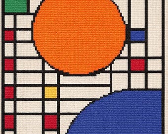 Frank Lloyd Wright Cross Stitch Pattern (9), Modernistic Collection, PDF pattern
