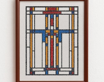 Frank Lloyd Wright Cross Stitch Pattern (13), Modernistic Collection, PDF pattern