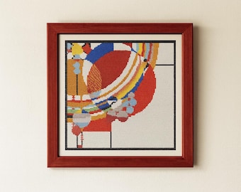 Frank Lloyd Wright Cross Stitch Pattern (17), Modernistic Collection, PDF pattern