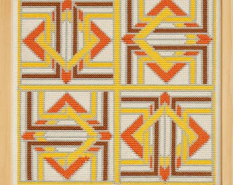 Frank Lloyd Wright Cross Stitch Pattern (12), Modernistic Collection, PDF pattern
