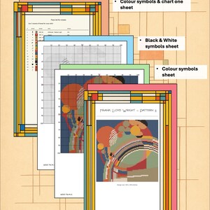 Frank Lloyd Wright Cross Stitch Pattern (4), Modernistic Collection, PDF pattern image 3