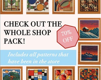 Super Cross Stitch Pattern Bundle: 50+ Designs, All Access (PDF Files) easy counted charts