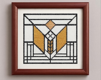 Frank Lloyd Wright Cross Stitch Pattern (4), Modernistic Collection, PDF pattern