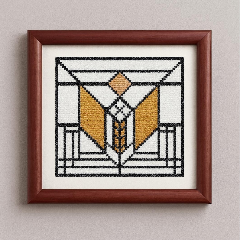 Frank Lloyd Wright Cross Stitch Pattern (4), Modernistic Collection, PDF pattern image 1