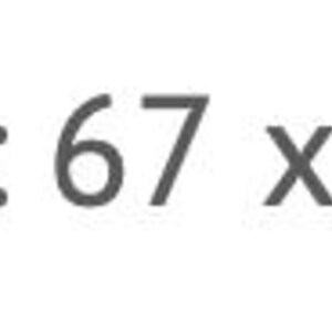 May include: Text on a white background reads "Design size: 67 x 59 stitches" in a dark gray font. The text indicates the dimensions of a design in stitches, likely for cross-stitch or embroidery projects.