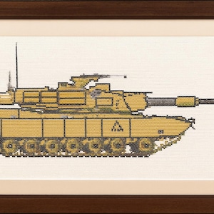 M1A1 Abrams (USA) tank cross stitch pattern, War Vehicle collection, PDF pattern