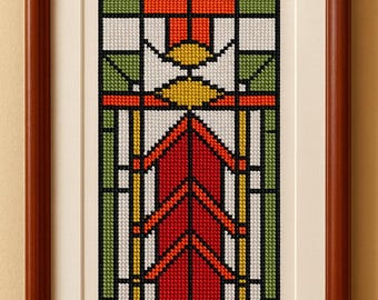 Frank Lloyd Wright Cross Stitch Pattern (16), Modernistic Collection, PDF pattern