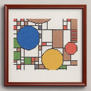 Frank Lloyd Wright Cross Stitch Pattern (1), Modernist Collection, PDF pattern