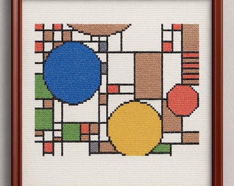 Schema punto croce Frank Lloyd Wright (1), Collezione Modernista, schema PDF
